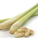 چند ساقه علف لیمو به همراه برش های کوچک آن برای تهیه دمنوش