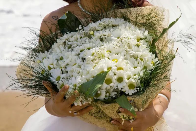 یک دسته گل بزرگ بابونه