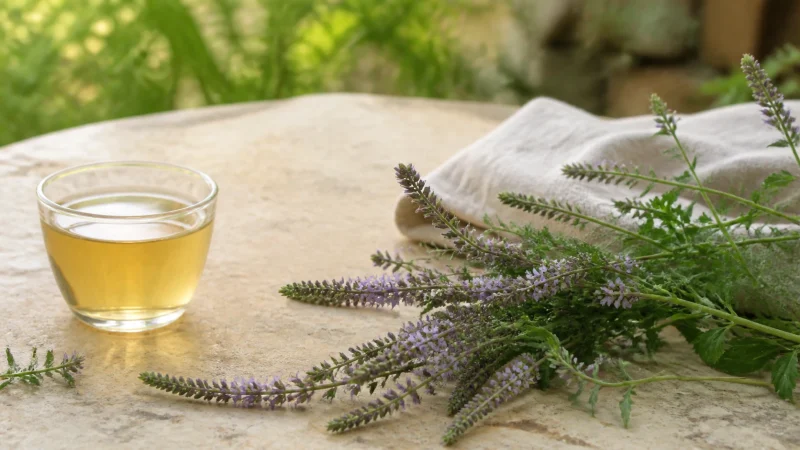 دمنوش گل شاهپسند دارویی Verbena officinalis برای مقاله میگرن و سردرد