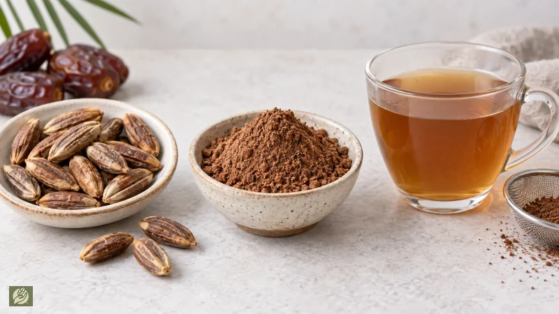 مقایسه هسته خرما، پودر هسته خرما و چای هسته خرما