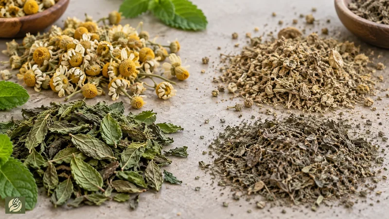 مقایسه گیاه خشک تازه و معطر با گیاه کهنه و رنگ‌پریده